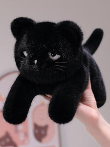 Unisex schattige, goed verkopende zwarte kattenknuffel van hoge kwaliteit, zacht PP-katoen gevuld, aanpasbare maten voor diverse gelegenheden - Product Image 5