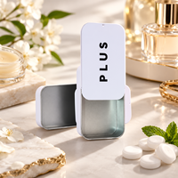 Boîte en fer blanc rectangulaire à couvercle coulissant pour cosmétiques, baume à lèvres, parfum solide, bonbons, menthe et chewing-gum