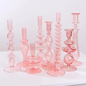 Nuovo stile di cristallo borosilicato di cristallo portacandele Design creativo candelabro per la decorazione di nozze - Product Image 1