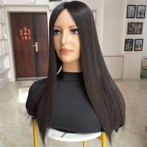 Nouveau YF-2346 Topper en cheveux humains avec base en soie, couleur naturelle, cheveux vierges raides, densité 130%, cheveux russes, logo personnalisé - Product Image 1