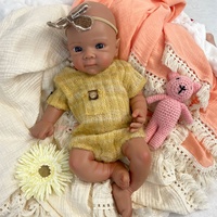12/16 Zoll handgefertigte, individuelle, entzückende Reborn-Babypuppe aus dunklem, massivem Silikon für Sammler/Filmrequisiten/Weihnachtsgeschenke
