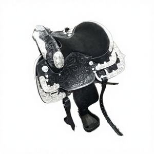 Silla de Montar Western de Cuero Portátil de Última Generación con Estructura de Plástico para Caballos y Jinete - Product Image 3