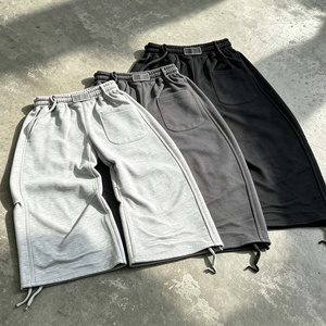 Pantalon de survêtement homme surdimensionné en molleton bouclette délavé à l'acide, coupe large et évasée, rayé, personnalisé par le fabricant - Product Image 2