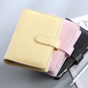 Tốt nhất bán sáng tạo A6 Macaron PU máy tính xách tay da A5 lá lỏng lẻo sữa với Snap Fastener - Product Image 1