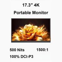 Moniteur portable tactile 4K de 17,3 pouces avec luminosité de 500 nits et gamme de couleurs 100% DCI-P3