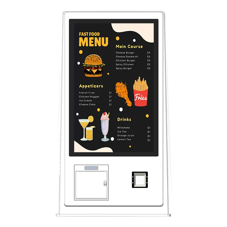 Taiyun factory customized smart touch screen 21.5 inch food ordering metal self service payment kiosk