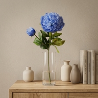 Tiges de pivoines artificielles en gros, 2 têtes, bouquet de fleurs en soie imitation pivoine pour la décoration de lieux de mariage et l'aménagement intérieur