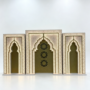 Luxury Carved LED Arch 3D PVC Arch Panel Wall with Support Stand Wedding Stage <b>Backdrop</b> for Events <b>Party</b> Decor - Product Image 2