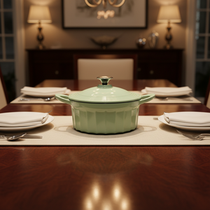 Vente directe d'usine, marmite en fonte émaillée vert clair, casseroles de <span class=keywords><strong>cuisine</strong></span>, ustensiles de <span class=keywords><strong>cuisine</strong></span> en fonte émaillée, cocotte en fonte - Product Image 1