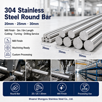 Barre ronde en acier inoxydable 304, 20 mm, 25 mm, 30 mm, finition usine, longueur 3 m, 6 m, avec service de découpe, tournage et perçage