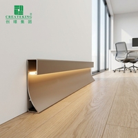 Plinthe décorative en alliage d'aluminium LED - Durable et résistante à l'humidité, installation facile pour le bureau