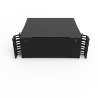 Panneau de brassage fibre optique ODF à montage en rack, cassette SC LC MPO, 1U 2U 4U, 144 288 576 cœurs, aluminium RAL9005 NOIR