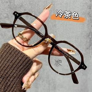 Tr38168 Monturas de gafas ópticas redondas, montura completa, lentes de PC, protección contra luz azul, unisex, tamaño mediano, para uso diario - Product Image 2