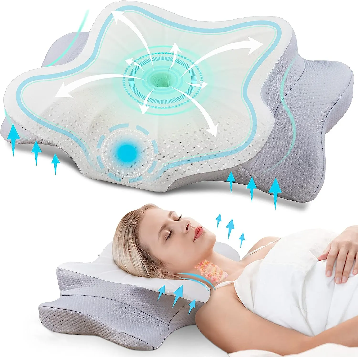 Cervi cal Pillow Contour Memory Foam Ergonomisches ortho pä disches Nackens tütz kissen für seitliche Rückens chläfer zur Linderung von Nackens ch merzen