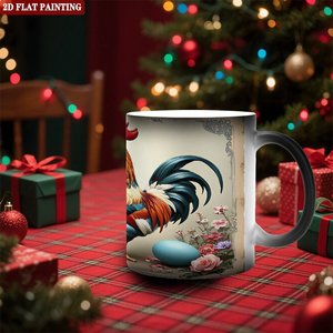 Tasse magique 11oz en céramique noire givrée sensible à la chaleur, réutilisable et écologique - Product Image 2
