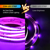 Bande lumineuse LED numérique RGBIC Dreamcolor COB, adressable et programmable, 12/24V, 630 LED, pour mur et plafond