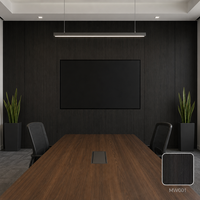 Panneau mural WPC grain de bois noir en gros, classe E0, ignifuge B1, certifié CE, revêtement mural plat intérieur pour salon et hôtel