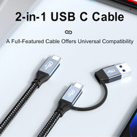 Cable USB ULT-unite al por Mayor, USB-A a USB-C, Tipo C 2 en 1, 30cm, 60cm, 1m, 1.5m, Cable USB3.2 4K 60Hz de Alta Calidad
