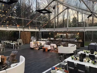 Marquee de luxe transparente de 10 m, 20 m, 30 m, pour 1000 personnes, toit transparent, tente de réception de mariage en plein air