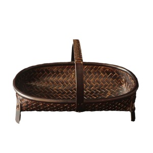 Handmade <b>Bamboo</b> Woven Baskets Rectangle Oval Shape Standing Type Tea Ceremony Accessories Food <b>Container</b> Rattan Craft - Product Image 5