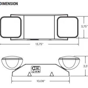 Lampe LED <span class=keywords><strong>d</strong></span>'<span class=keywords><strong>urgence</strong></span> double tête 2W 3W 220V pour couloir <span class=keywords><strong>d</strong></span>'hôtel, abri anti-poussière, garage, sortie de secours, avec boîtier blanc - Product Image 6