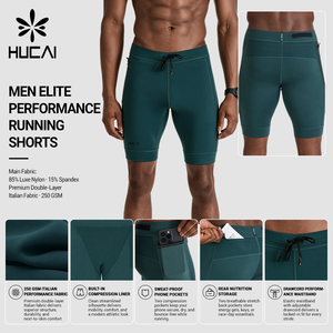Pantaloncini da Corsa a Compressione Personalizzati OEM per Uomo, con Tasche Multiple, Anti-Transpirazione, per Allenamento e Maratona - Product Image 2