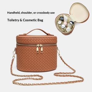 Bolso de Maquillaje Portátil Cruzado de PU Tejido con 75 Capas, Gran Capacidad, Organizador de Cosméticos para Viajes al Aire Libre, Primavera 2026 - Product Image 1