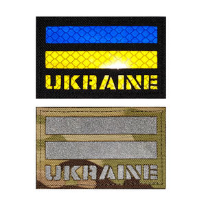Patch de réflexion infrarouge personnalisé d'usine, autocollant drapeau ukrainien, drapeau réfléchissant, vente en gros, support à crochet &amp;   Boucle - Product Image 6