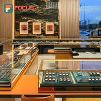 Vitrine à bijoux en verre, comptoir à bijoux en bois, éclairage LED, présentoir à bijoux haut de gamme, unité de présentation de luxe