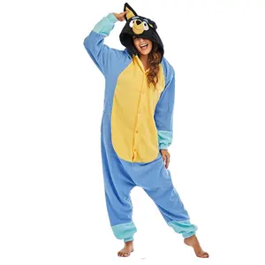 Robin blue animal onesie Пижама для женщин коралловый флисовый комбинезон на заказ