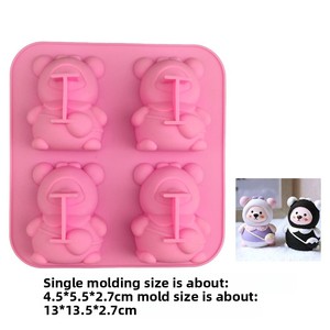 Stampo in silicone alimentare per bambini, a forma di orsetto dei cartoni animati, per caramelle gommose, cioccolato, Baozi, torte, budini, gelati e torte al vapore domestiche - Product Image 6
