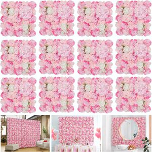 Blumenwand-Hintergrund Künstliche Blumenwand 3D Seidenrosen-Blumenpaneel für Fotohintergrund Heim Party Hochzeit Kulisse - Product Image 2