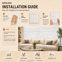 Panel de Pared 3D de PVC Estilo Ladrillo Lineal MORLENX, Panel Decorativo en Relieve para Interiores de Cafés, Bares y Pasillos