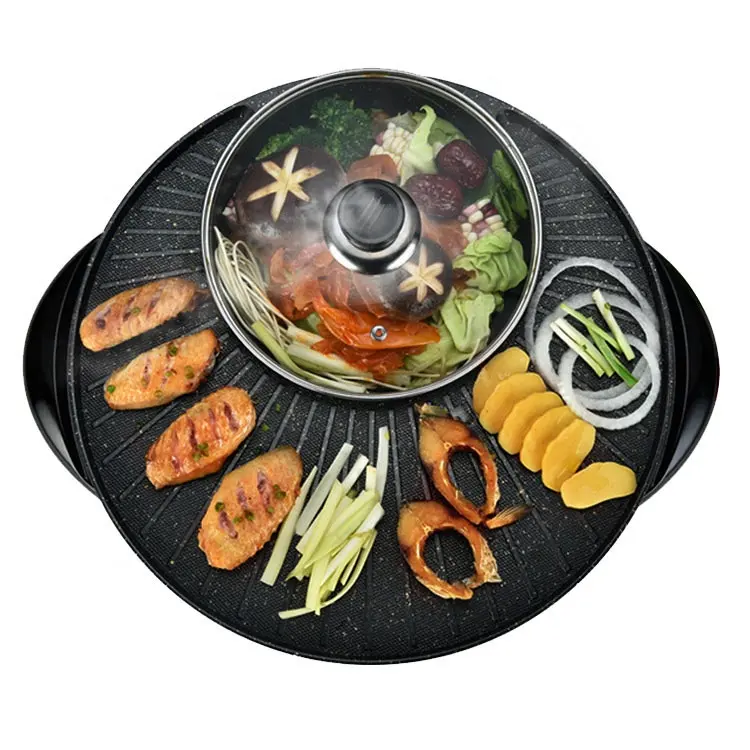 Electric smokeless barbecue grill and electric hot pot electric hot pot grill electric barbecue