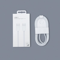 Câble USB-C tressé en nylon 1M 60W pour charge rapide iPhone 14 15 16 17 18 Pro Max Blanc Orange C-C Date Line