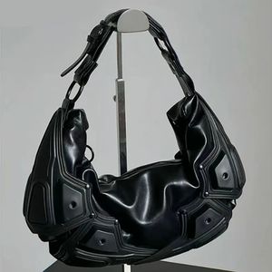 Nouveau <span class=keywords><strong>Sac</strong></span> Fourre-tout <span class=keywords><strong>Femme</strong></span> Y2K Punk en Cuir PU, Design Original, Fermeture Éclair, Doublure Polyester, Bretelles d'Épaule Multipoches - Product Image 3