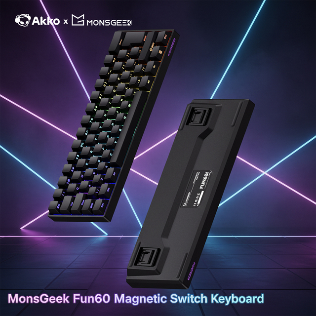 Akko MonsGeek FUN60 Pro HE Compact Keyboard ISO Wired Mechanical Keyboard Hall Effect Gaming Keyboard