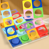 Juego Educativo de Madera para Niños, Tablero de Combinación de Colores, Entrenamiento de Pensamiento Lógico, Aprendizaje Temprano, Juego Cognitivo, Rompecabezas de Bloques de Construcción