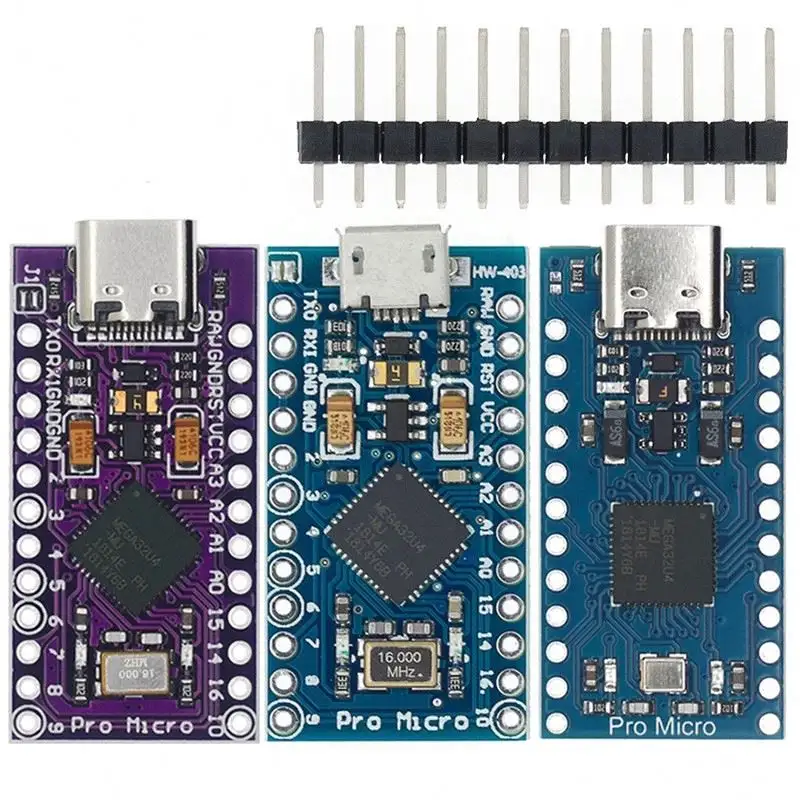 प्रो माइक्रो ATmega32U4 5V 16MHz की जगह के साथ arduino के लिए ATmega328 ATMega 32U4 प्रो मिनी 2 पंक्ति पिन हैडर