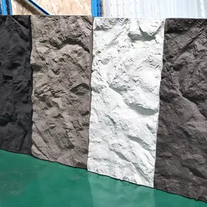 أفضل جودة حجر اصطناعي صخور Pu صناعي ثلاثي الأبعاد مقاوم للماء لوحة قشرة ديكور جداري خارجي