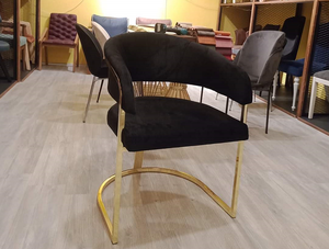 Silla de Comedor Acolchada de Acero Inoxidable y Terciopelo, Estilo Contemporáneo, para Hogar y Hotel, Superventas - Product Image 2
