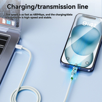 Kabel Data Ponsel USB C 27W Teranyam Baru, Kabel Tipe C PD untuk iPhone 16/16 Pro Max/15 Pro, Nilon Eksklusif