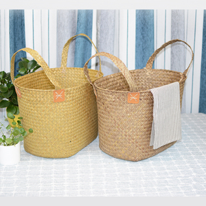 Large washing organizer laundry sorter bathroom plastic rattan laundry basket organizer with lid
