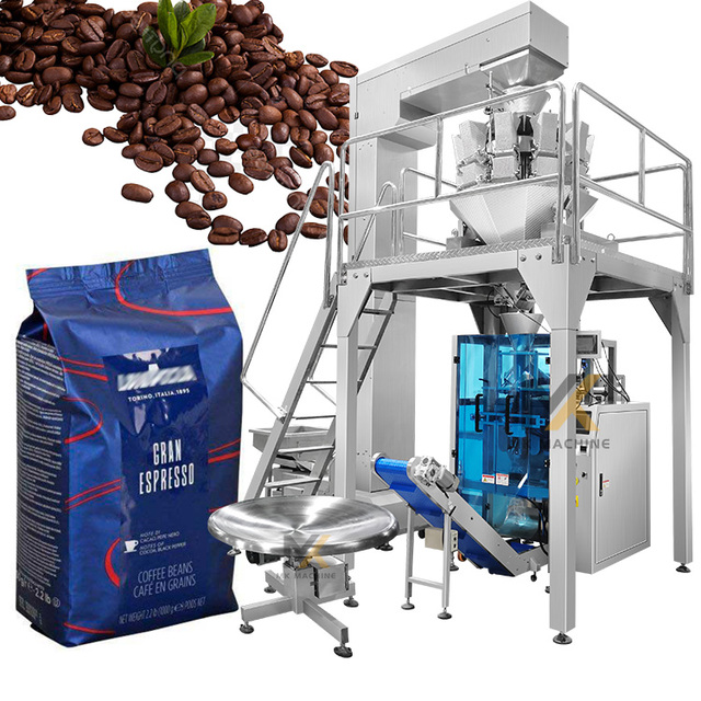 High Quality Automatic 500g 1kg 2kg Stand up Pouch Gusset Bag Coffee Bean Packing Machine