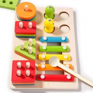 Tableau d'activités multifonctionnel 3-en-1 pour développer la motricité fine des bébés, jouets sensoriels Montessori, planche d'activités pour bébés de 1 an - Product Image 4