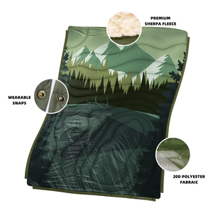 Custom Designed Polyester Sherpa Puffy <b>Blanket</b> Warm Outdoor Stadium Camping for Sports and Hiking New Style - Product Image 2