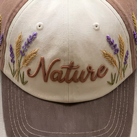 Gorra de Béisbol de 6 Paneles, Bordada, de Algodón Premium, con Logotipo Personalizado, en Tonos Tierra, Lavado Natural, Lavanda y Trigo, Fabricada por Profesionales
