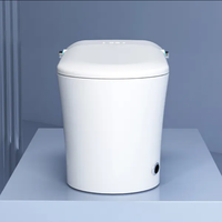 WC intelligent de style moderne à fonctionnement automatique, design monobloc, double chasse, réservoir encastré, jet multiple Tornado, drain allongé en forme de P ou en forme de S