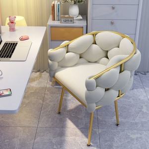 <b>Light</b> Luxury Cream Style Makeup Chair Backrest Simple <b>Dressing</b> <b>Table</b> Stool Girls' Bedroom Internet Popular Ins Dining Chair MK - Product Image 1