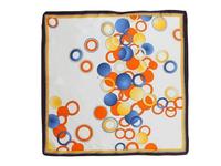 Foulard en satin de soie imprimé cercles colorés, bandana décoratif tendance, écharpe tour de cou, logo personnalisé disponible en gros